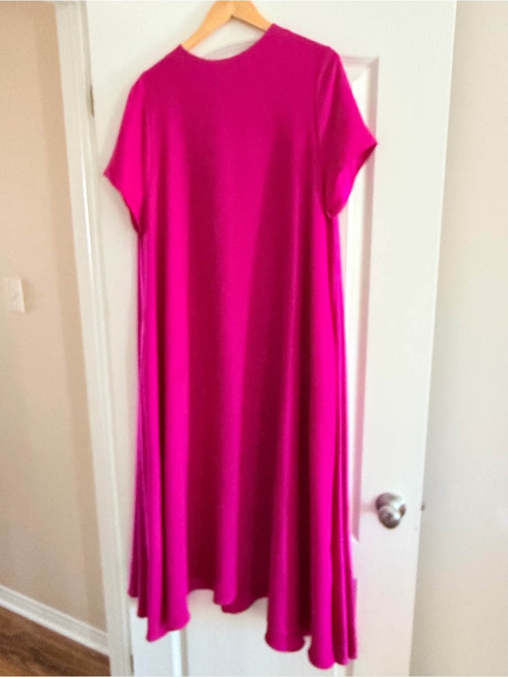 Banana Republic Fuchsia Short-Sleeve Maxi Dress